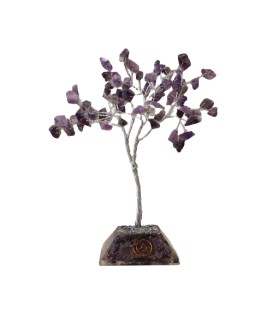 Drzewko szczescia z kamieni 80 kamieni Ametyst baza orgonitowa