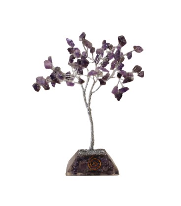 Drzewko szczescia z kamieni 80 kamieni Ametyst baza orgonitowa - zdjęcie główne produktu