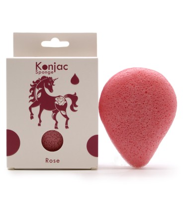 Gąbka Konjac do twarzy Róża przeciwzmarszczkowa do cery suchej - zdjęcie główne produktu