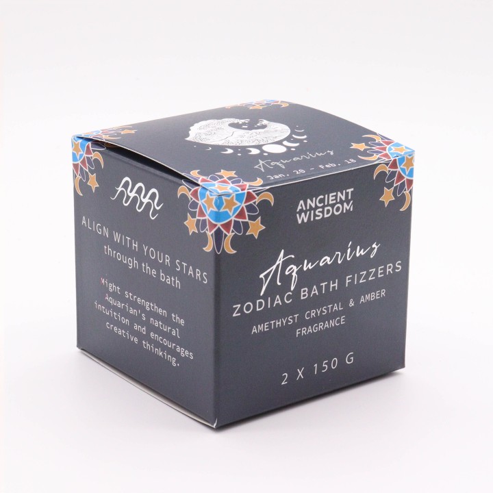 Kule do kąpieli Wodnik z horoskopem 2x150 g ametyst i bursztyn 150g