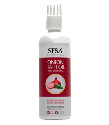 Olejek do włosów Cebulowy z Bringaraj AYURVEDIC ONION OIL WITH BHRINGRAJ 100ml  SESA - zdjęcie główne produktu