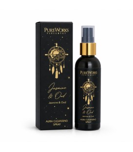 100 ml. Esoteric Collection Aura Cleansing Spray in Amber PET Bottle with Gold Spray Pump in a Lock Box ESRF100 Jasmine & Oud ( 