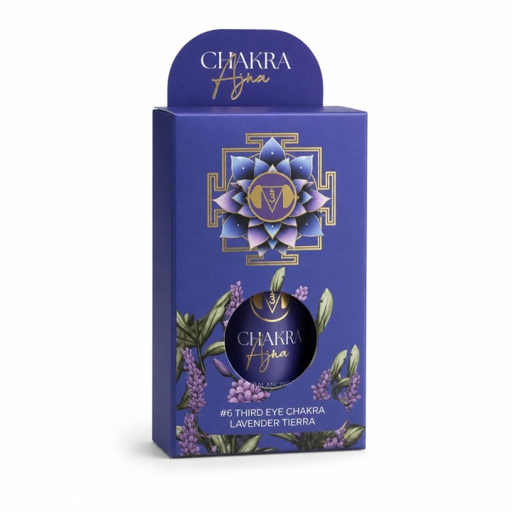 10 ml. Chakra Mantra Balancing Aromatherapy Oil in Amber Glass Bottle in Cardboard Box CMAO10 Third Eye Chakra (Ajna): Lavender 