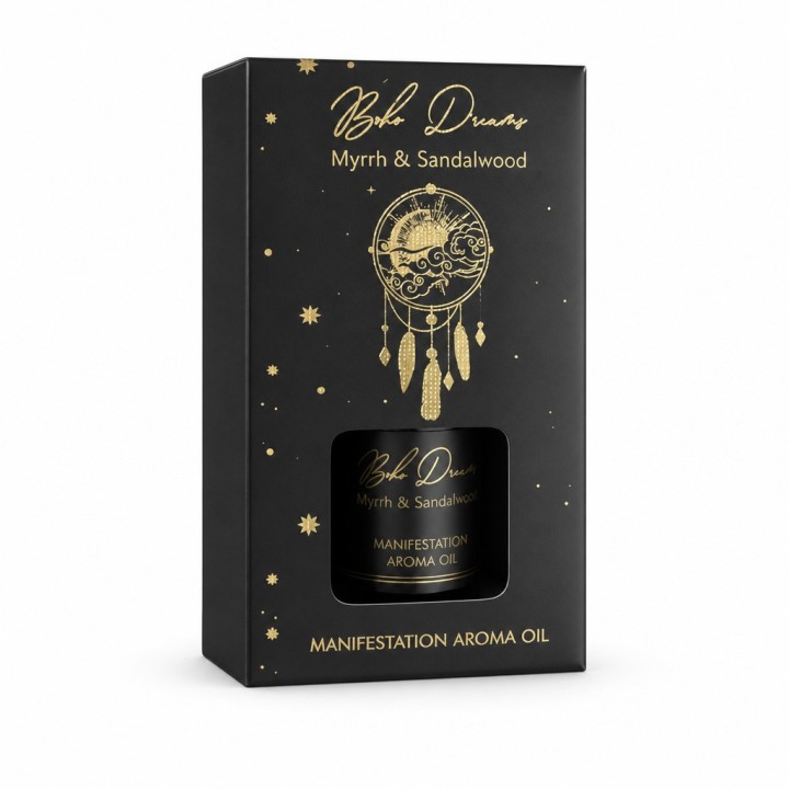 10 ml. Esoteric Aroma Oil in Orifice Reducer Glass Bottle in Cardboard Box ESAO10 Myrrh & Sandalwood (Boho Dreams) - zdjęcie pro