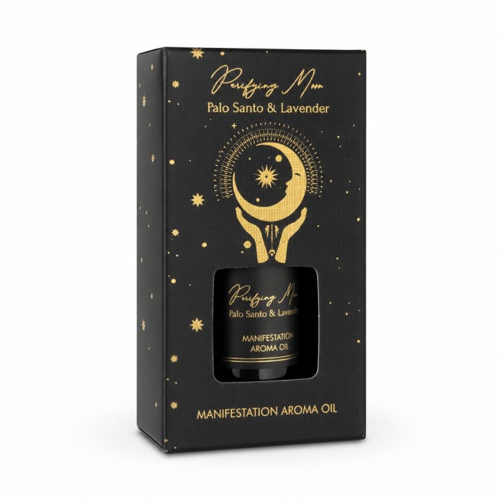 10 ml. Esoteric Aroma Oil in Orifice Reducer Glass Bottle in Cardboard Box ESAO10 Palo Santo & Lavender (Purifying Moon) - zdjęc