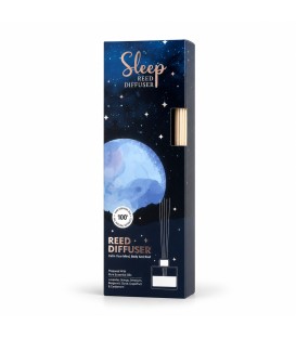 100 ml. Aromatheraphy Sleep Reed Diffuser in Round Glass Bottle with Metal Collar ARSLRD100 Sleep - zdjęcie produktu