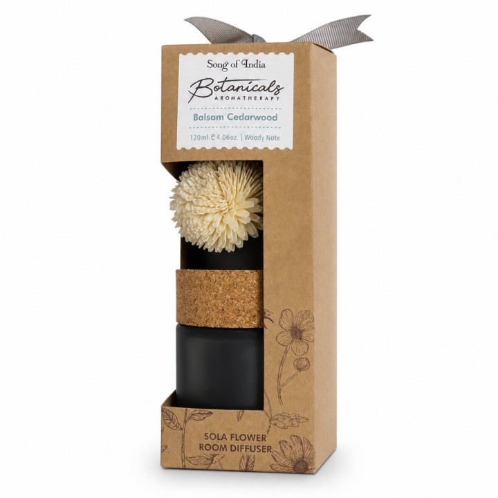120 ml. Botanical Aromatherapy Room Diffuser with Sola Flower in Frosted Round Jar BTRD120 Balsam Cedarwood-48 - zdjęcie produkt