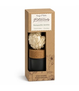 120 ml. Botanical Aromatherapy Room Diffuser with Sola Flower in Frosted Round Jar BTRD120 Honeysuckle Jasmine - zdjęcie produkt