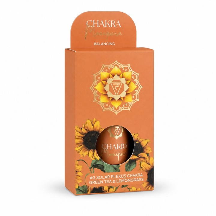 10 ml. Chakra Mantra Balancing Aromatherapy Oil in Amber Glass Bottle in Cardboard Box CMAO10 Solar Plexus Chakra (Manipura): G 