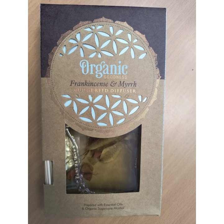150 ml. Organic Goodness Smudge Reed Diffuser in Flat Bottle ORSRD150 Frankincense & Myrrh