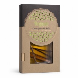 150 ml. Organic Goodness Smudge Reed Diffuser in Flat Bottle ORSRD150 Lemongrass & Spice - zdjęcie produktu