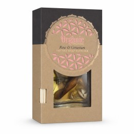 150 ml. Organic Goodness Smudge Reed Diffuser in Flat Bottle ORSRD150 Rose & Geranium - zdjęcie produktu