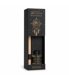 50 ml. Esoteric Reed Diffuser with 4 Sticks in Round Glass Jar in Lock Box ESRD50 Myrrh & Sandalwood (Boho Dreams) - zdjęcie pro