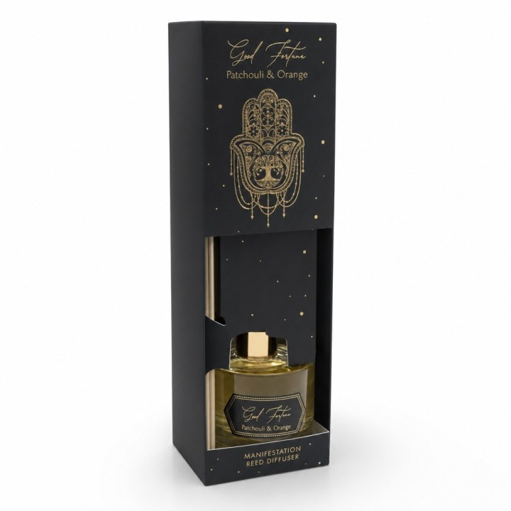 50 ml. Esoteric Reed Diffuser with 4 Sticks in Round Glass Jar in Lock Box ESRD50 Patchouli & Orange (Good Fortune) - zdjęcie pr