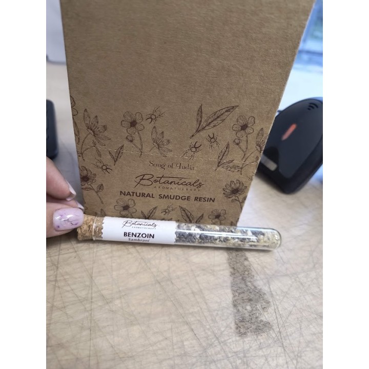 Botanical Aromatherapy Resin in Glass Tube & Cork BTRES Benzoin