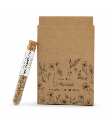 Żywica Aromaterapeutyczna Palo Santo Szałwia w Szklanej Tubie z Korkiem - zdjęcie główne produktu