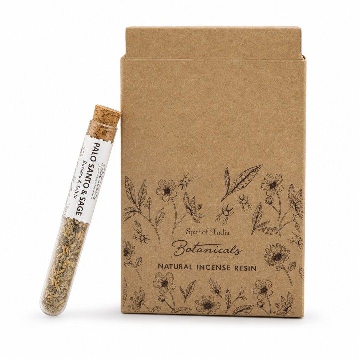 Botanical Aromatherapy Resin in Glass Tube & Cork BTRES Palo Santo & Sage - zdjęcie produktu