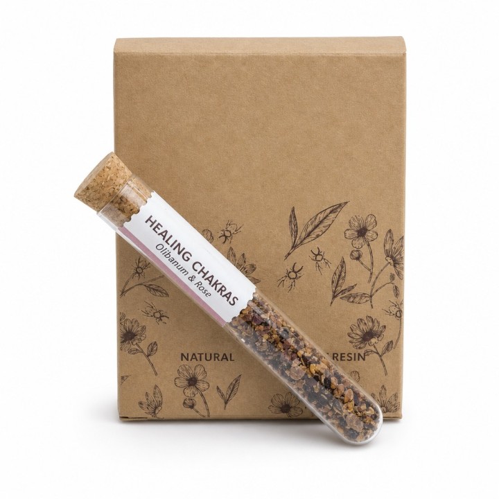 Botanical Aromatherapy Resin in Glass Tube & Cork BTRES Healing Chakras - zdjęcie produktu