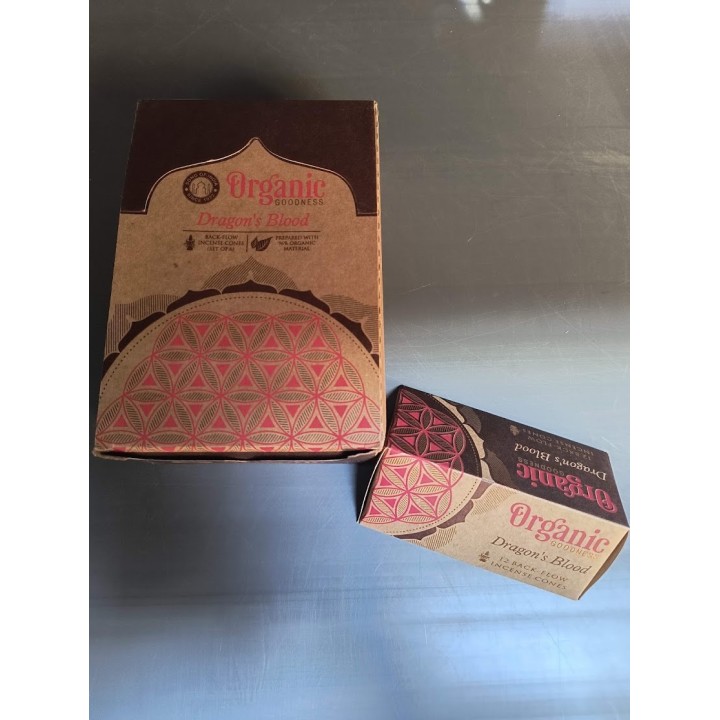 Organic Goodness 12 Back-Flow Incense Cones (Set of 6) INCBFOR Dragon's Blood