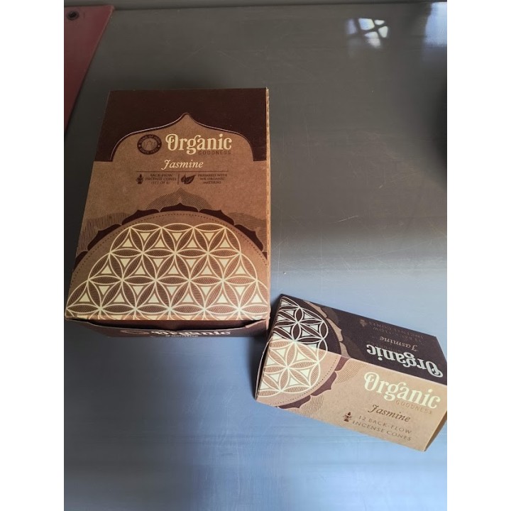 Organic Goodness 12 Back-Flow Incense Cones (Set of 6) INCBFOR Jasmine