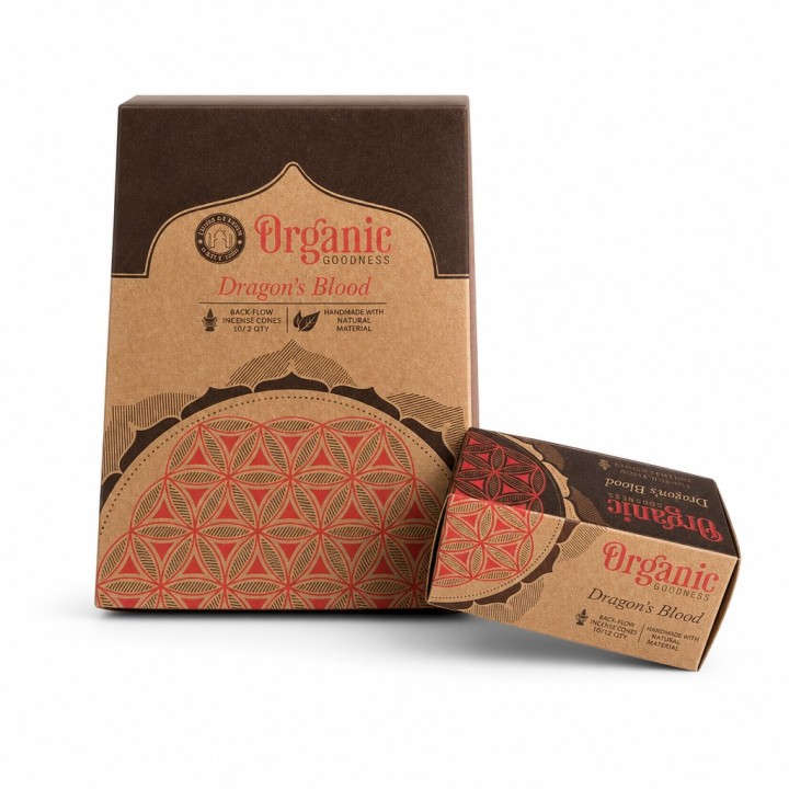 Organic Goodness 12 Back-Flow Incense Cones (Set of 6) INCBFOR Dragon's Blood - zdjęcie produktu