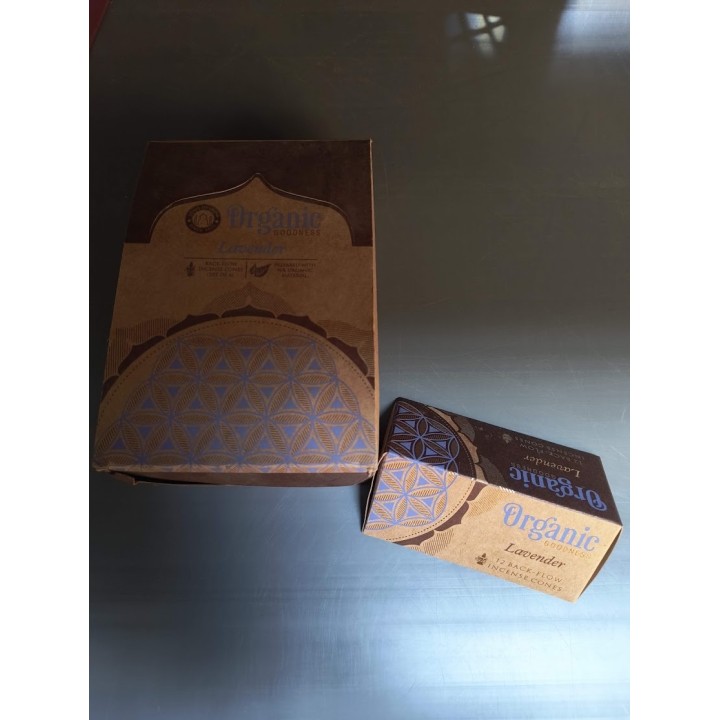Organic Goodness 12 Back-Flow Incense Cones (Set of 6) INCBFOR Lavender