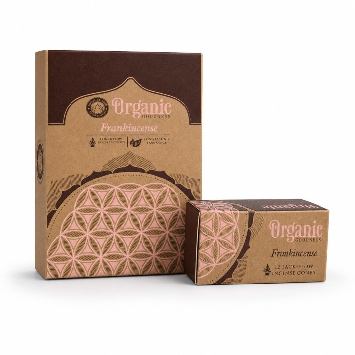 Organic Goodness 12 Back-Flow Incense Cones (Set of 6) INCBFOR Frankincense - zdjęcie produktu