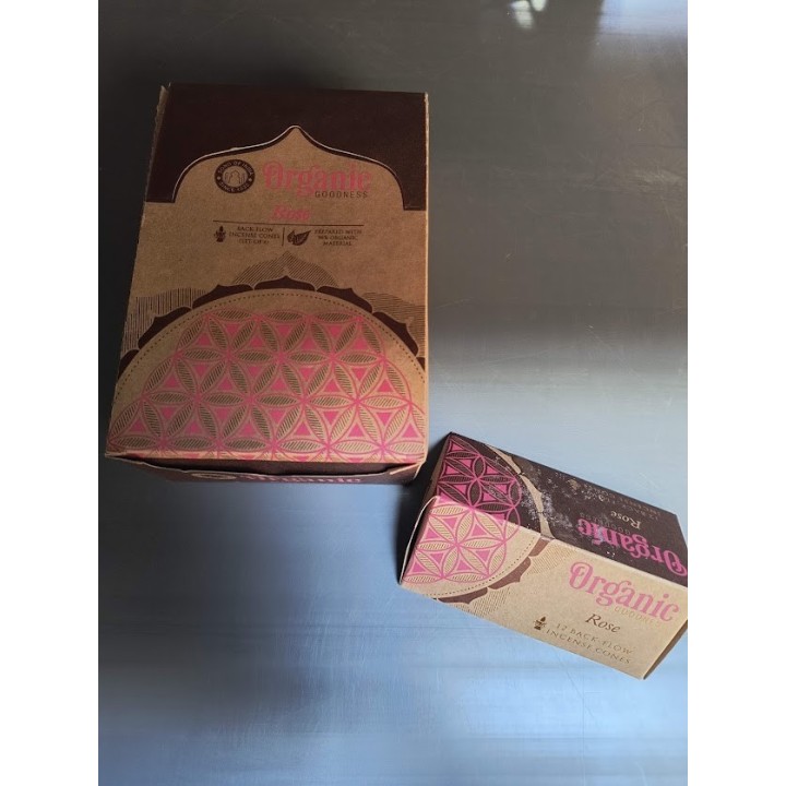 Organic Goodness 12 Back-Flow Incense Cones (Set of 6) INCBFOR Rose
