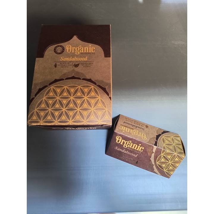 Organic Goodness 12 Back-Flow Incense Cones (Set of 6) INCBFOR Sandalwood