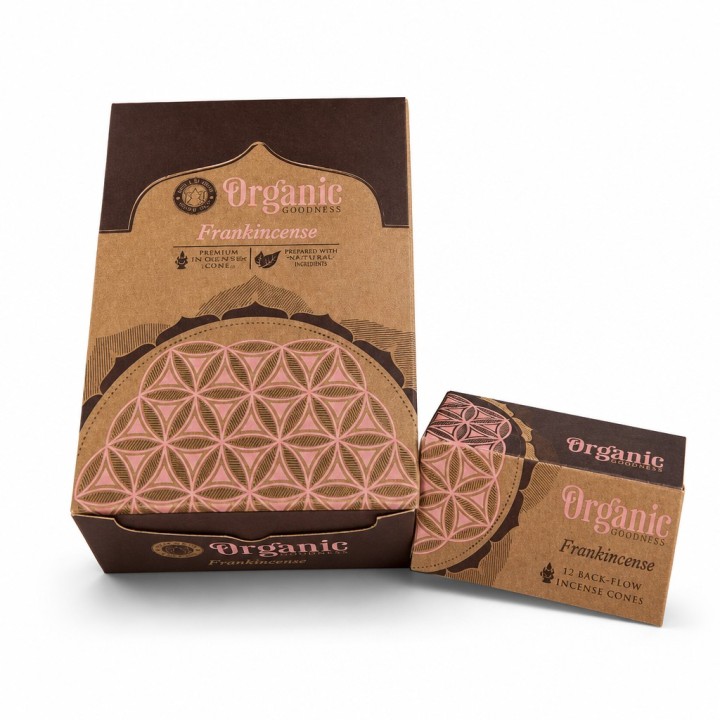 Organic Goodness 12 Back-Flow Incense Cones (Set of 6) INCBFOR Frankincense - zdjęcie produktu