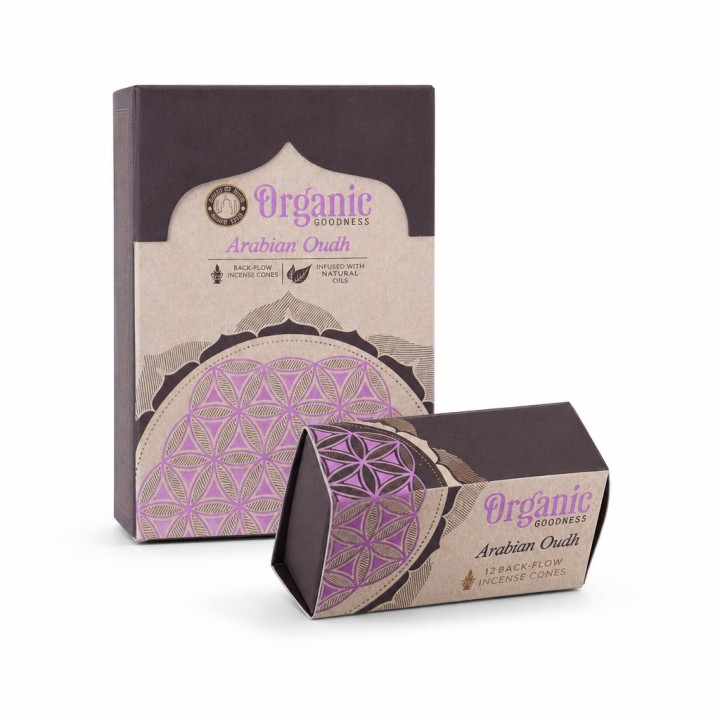 Organic Goodness 12 Back-Flow Incense Cones (Set of 6) INCBFOR Arabian Oudh - zdjęcie produktu