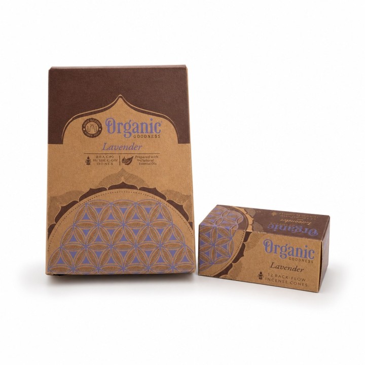 Organic Goodness 12 Back-Flow Incense Cones (Set of 6) INCBFOR Lavender - zdjęcie produktu
