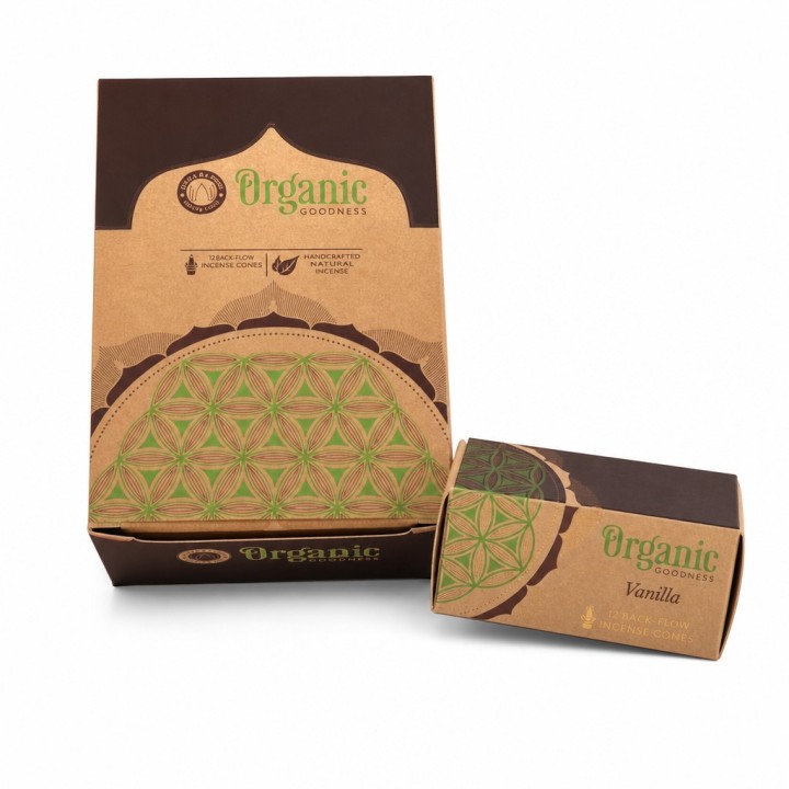 Organic Goodness 12 Back-Flow Incense Cones (Set of 6) INCBFOR Vanilla - zdjęcie produktu
