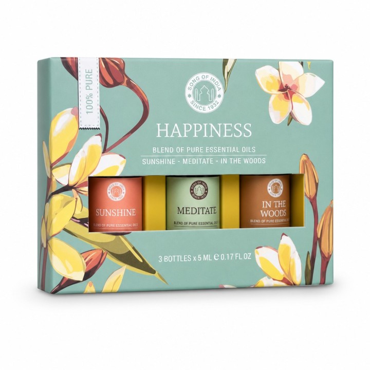 3 Aromatherapy 5 ml. Essential Oil Amber Bottles (Set of 3) in AREO05GB Happiness - zdjęcie produktu