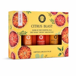 3 Aromatherapy 5 ml. Essential Oil Amber Bottles (Set of 3) in AREO05GB Hardbound Magnetic Gift Box Citrus Blast - zdjęcie produ