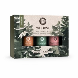 3 Aromatherapy 5 ml. Essential Oil Amber Bottles (Set of 3) in AREO05GB Woodsy - zdjęcie produktu