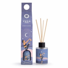 30 ml. Moonshine Yoga Reed Diffuser in Round Glass Jar with 4 Reed Sticks in Hanging Cardboard Pack MYRD30 Moonlit Jasmine - zdj
