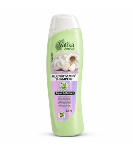 Szampon Czosnkowy z Henną Multivitamin 400ml Vatika Dabur - Wzmacniający, Włosy Łamliwe i Wypadające