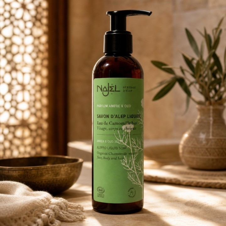 Mydło w Płynie Aleppo Amber Oud 200ml Cosmos Organic NAJEL CERTIFIED Najel - zdjęcie produktu