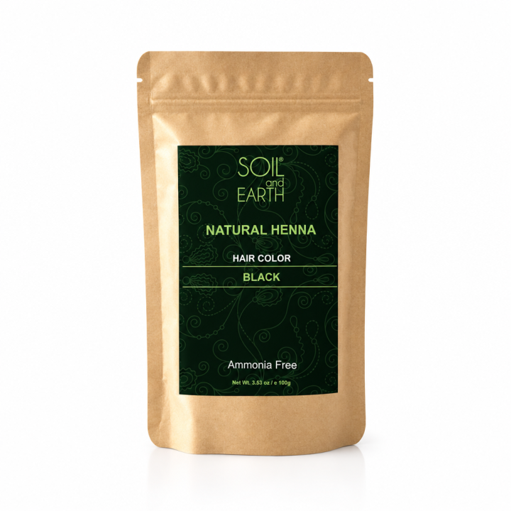Ekskluzywna Henna do włosów Indyjska CZARNA 100g Soil&Earth - zdjęcie produktu