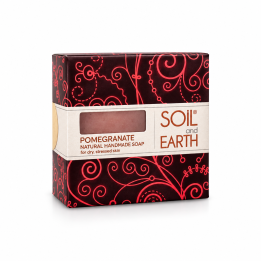 Ręcznie robione w Indiach mydło - OWOC GRANATU - 100% VEGAN. 125g. Soil & Earth - zdjęcie produktu