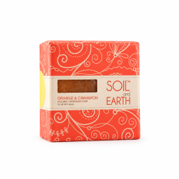 Ręcznie robione w Indiach mydło POMARAŃCZA z CYNAMONEM 100% VEGAN 125g Soil & Earth Soczyste Odświeżenie - zdjęcie produktu