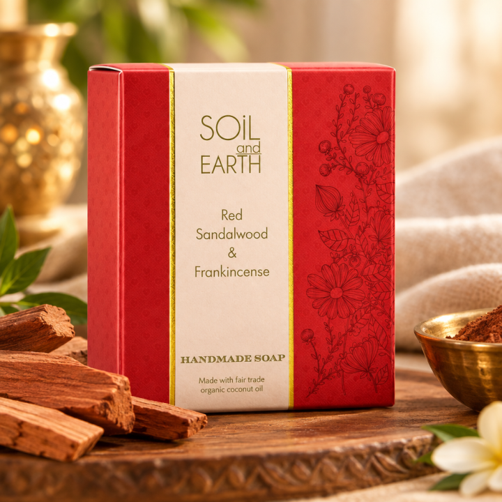 Mydło Orientalne 100% VEGAN CZERWONY SANDAŁOWIEC 100g Soil & Earth Indyjski Afrodyzjak - zdjęcie produktu