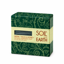 Mydło Naturalne Neem Tulsi i Miód 125g Soil and Earth cera trądzikowa - zdjęcie produktu