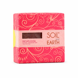 Ręcznie robione w Indiach mydło 100% VEGAN INDYJSKA RÓŻA 125g Soil & Earth Subtelny Kwiatowy Aromat - zdjęcie produktu