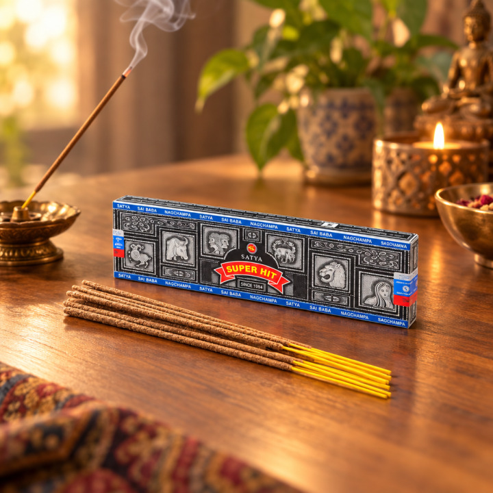 Kadzidełka PIŻMO & DRZEWO SANDAŁOWE 15g Satya Sai Baba SUPER HIT - zdjęcie produktu