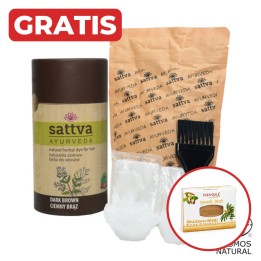 SATTVA HENNA CIEMNY BRĄZ 150 g. + gratis mydło