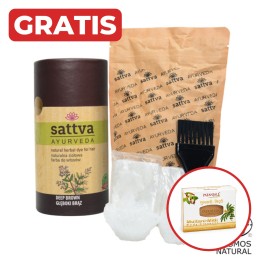 SATTVA HENNA DEEP BROWN 150G + gratis mydło