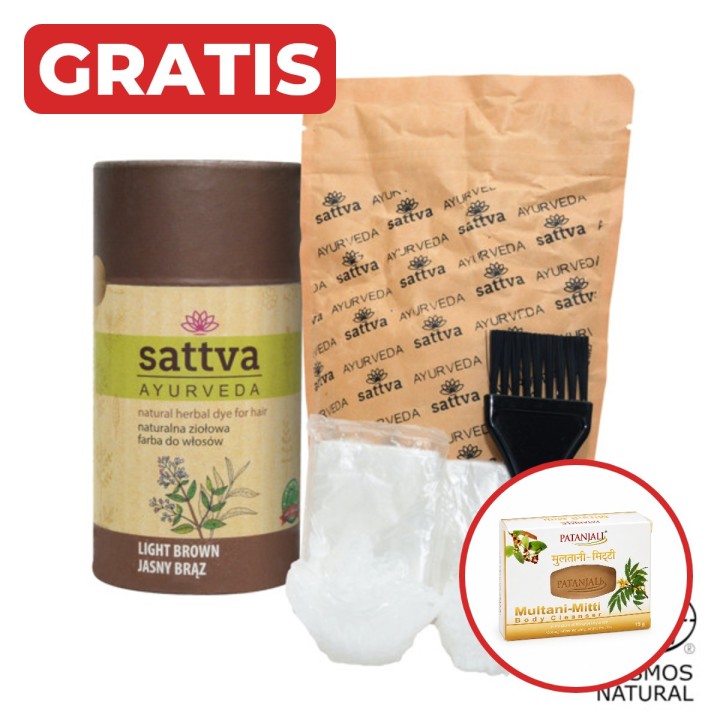 SATTVA HENNA JASNY BRĄZ 150 g. + gratis mydło