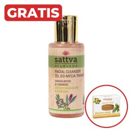 Żel do mycia twarzy Drzewo sandałowe i Kurkuma 100ml Sattva + gratis mydło
